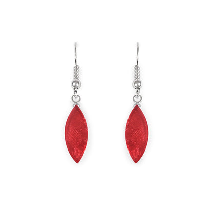 Sangria Petal Shiny Fish Hook Earrings | The Jewellery Stop