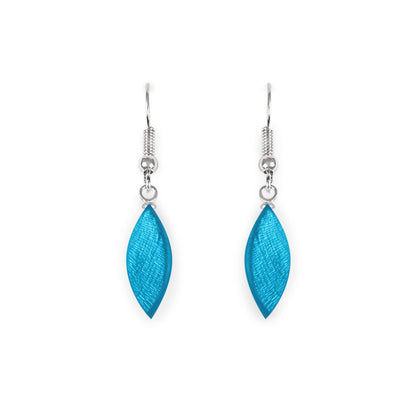 Turquoise Petal Shiny Fish Hook Earrings | The Jewellery Stop