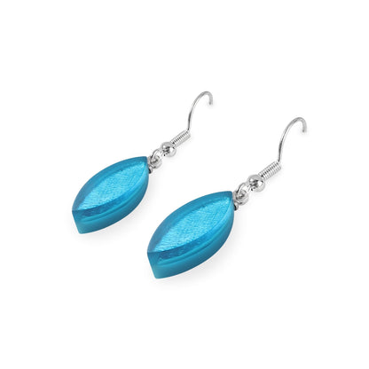 Turquoise Petal Shiny Fish Hook Earrings | The Jewellery Stop