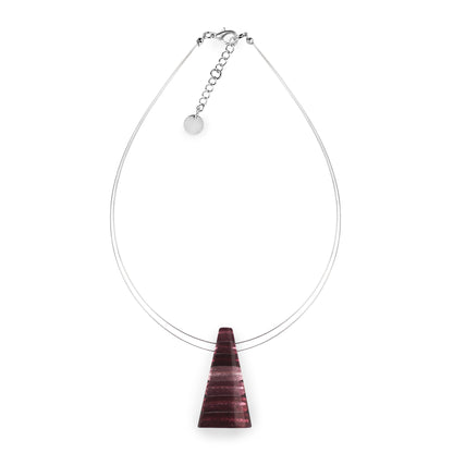 Cassis Triangle Stripes Shiny Pendant on two strand wire