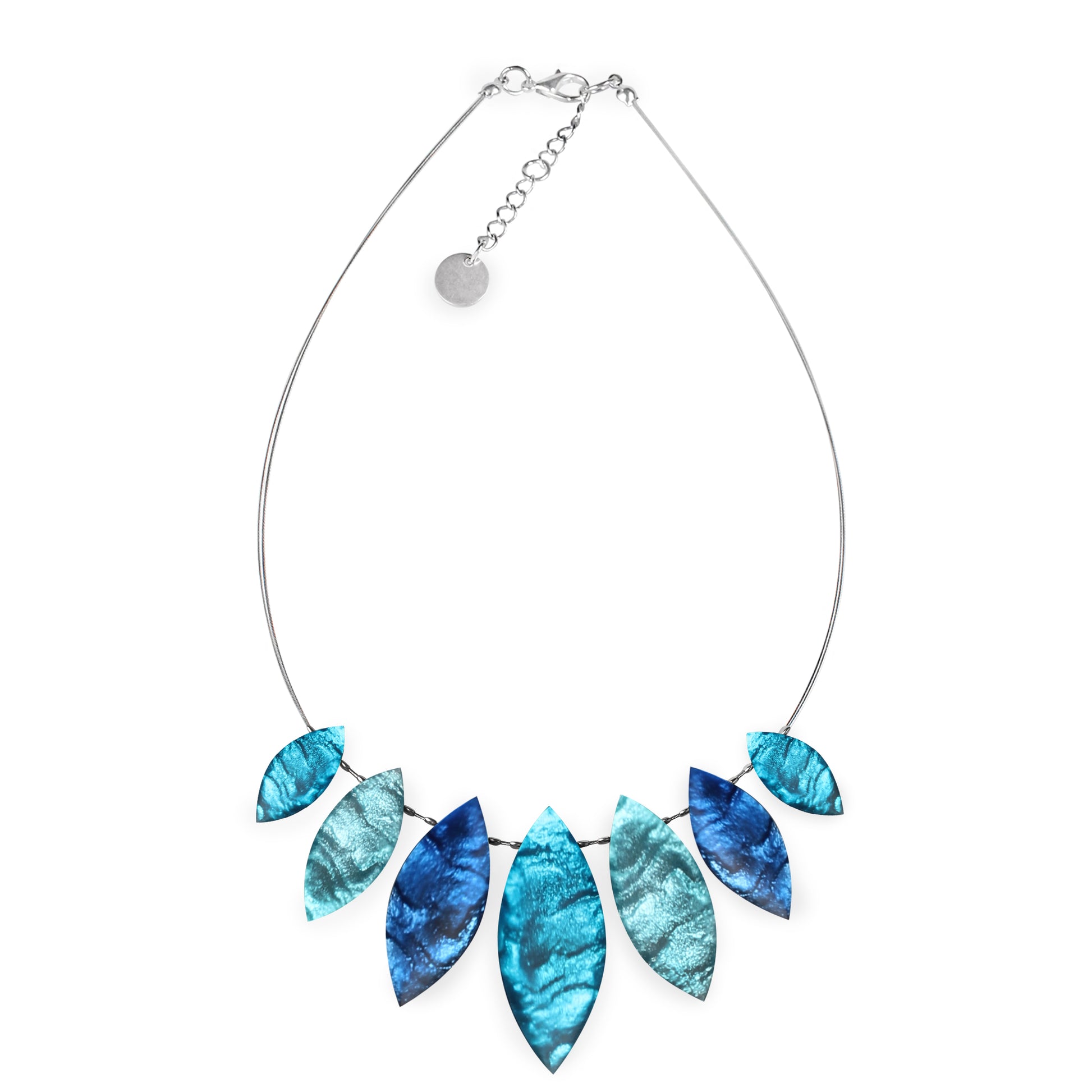 Turquoise Tribal Leaf Matte Necklace