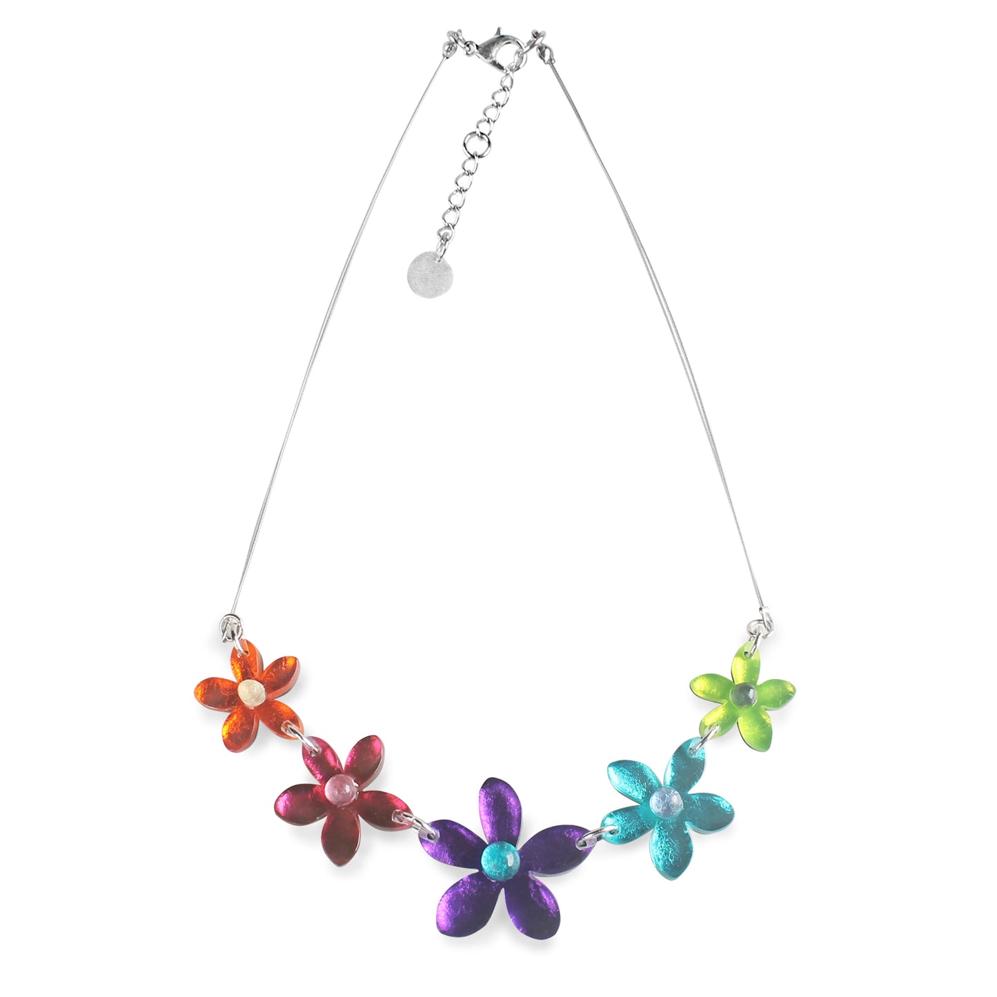 Rainbow Flower Shiny Necklace