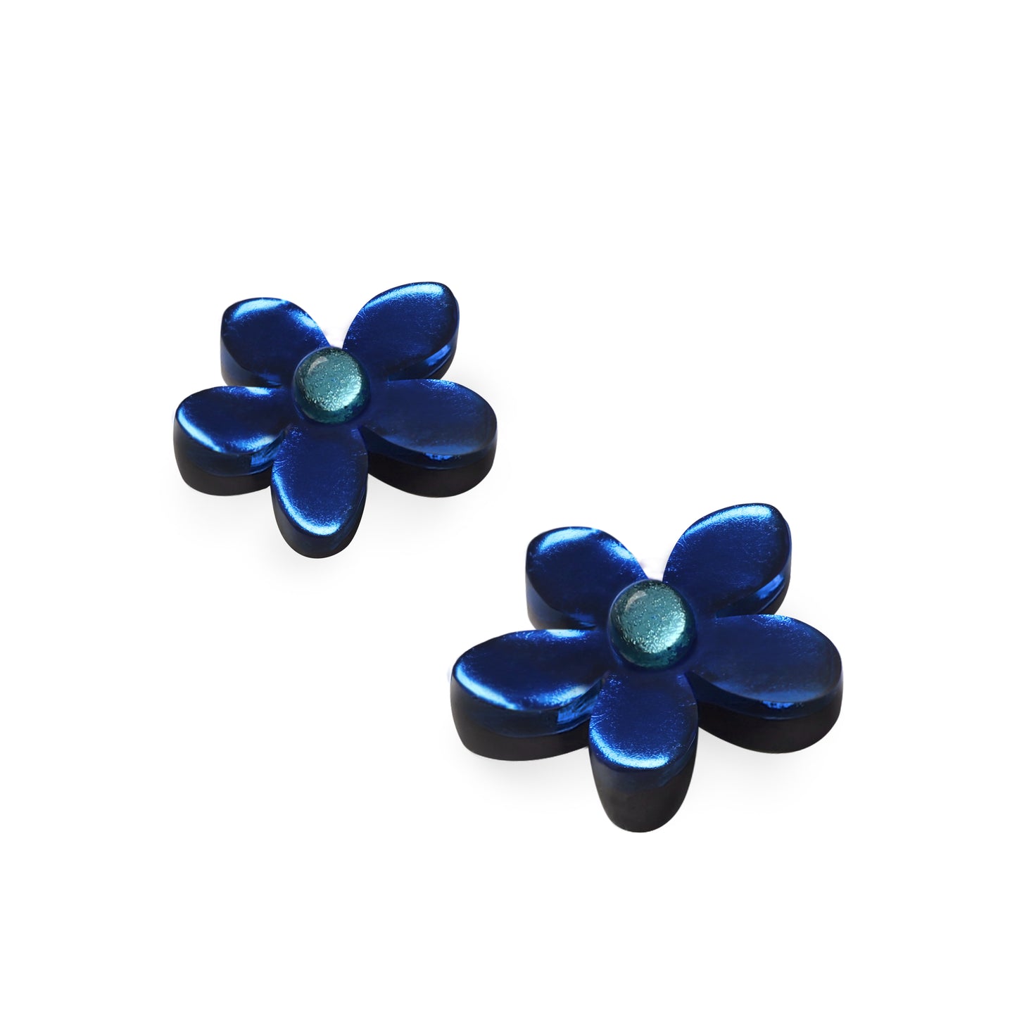 Twilight Flower Shiny Stud Earrings