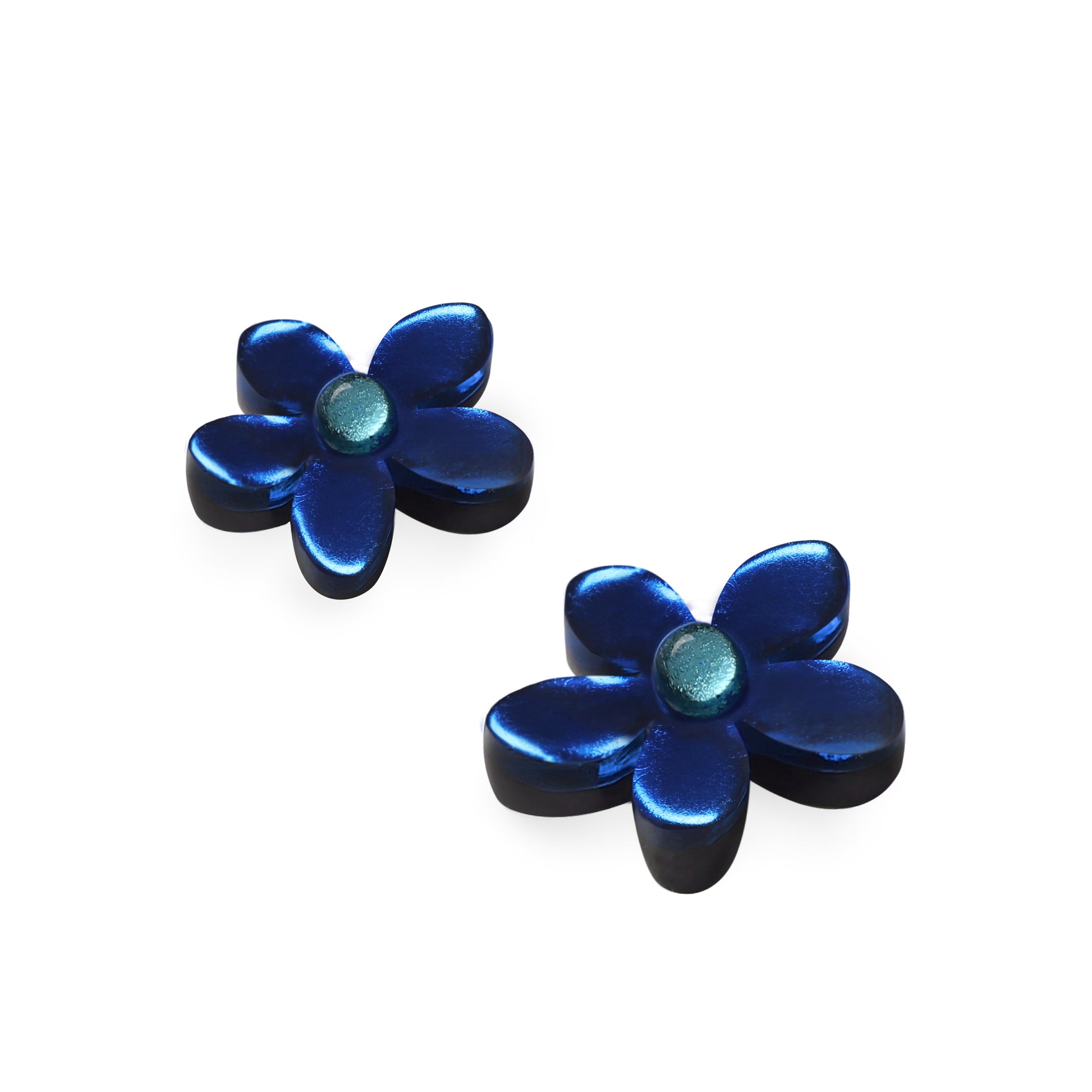 Twilight Flower Shiny Stud Earrings
