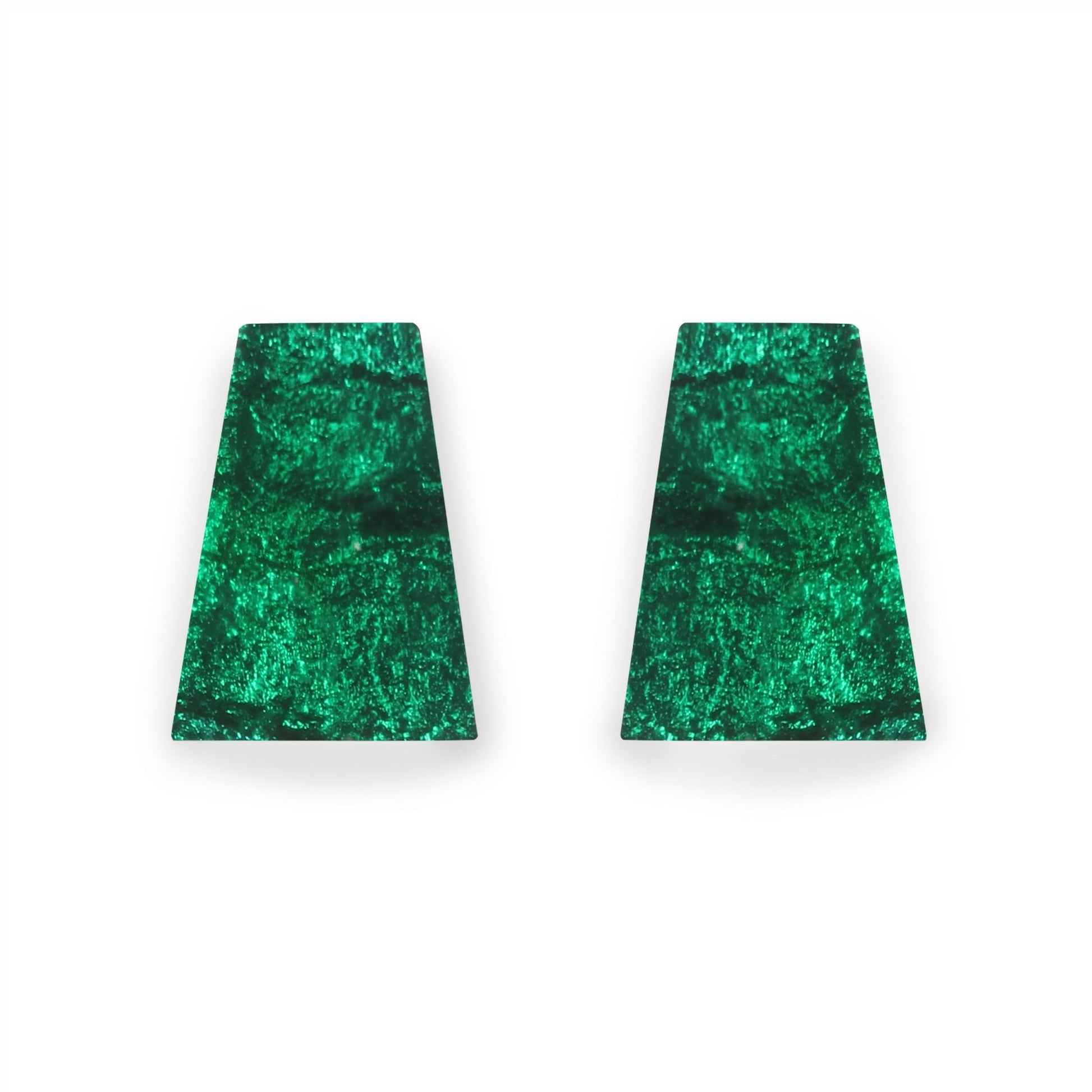 Emerald Aztec Shiny Large Stud Earrings | The Jewellery Stop