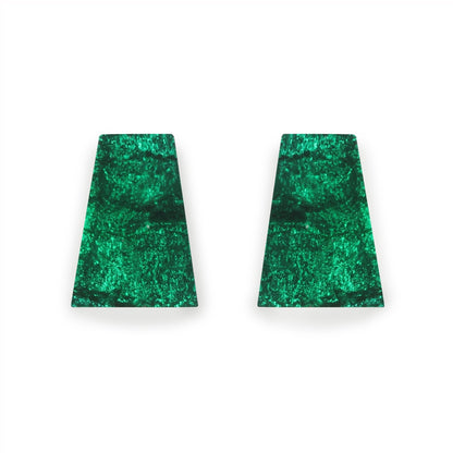 Emerald Aztec Shiny Large Stud Earrings | The Jewellery Stop