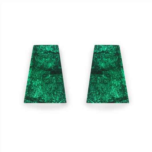 Emerald Aztec Shiny Large Stud Earrings | The Jewellery Stop