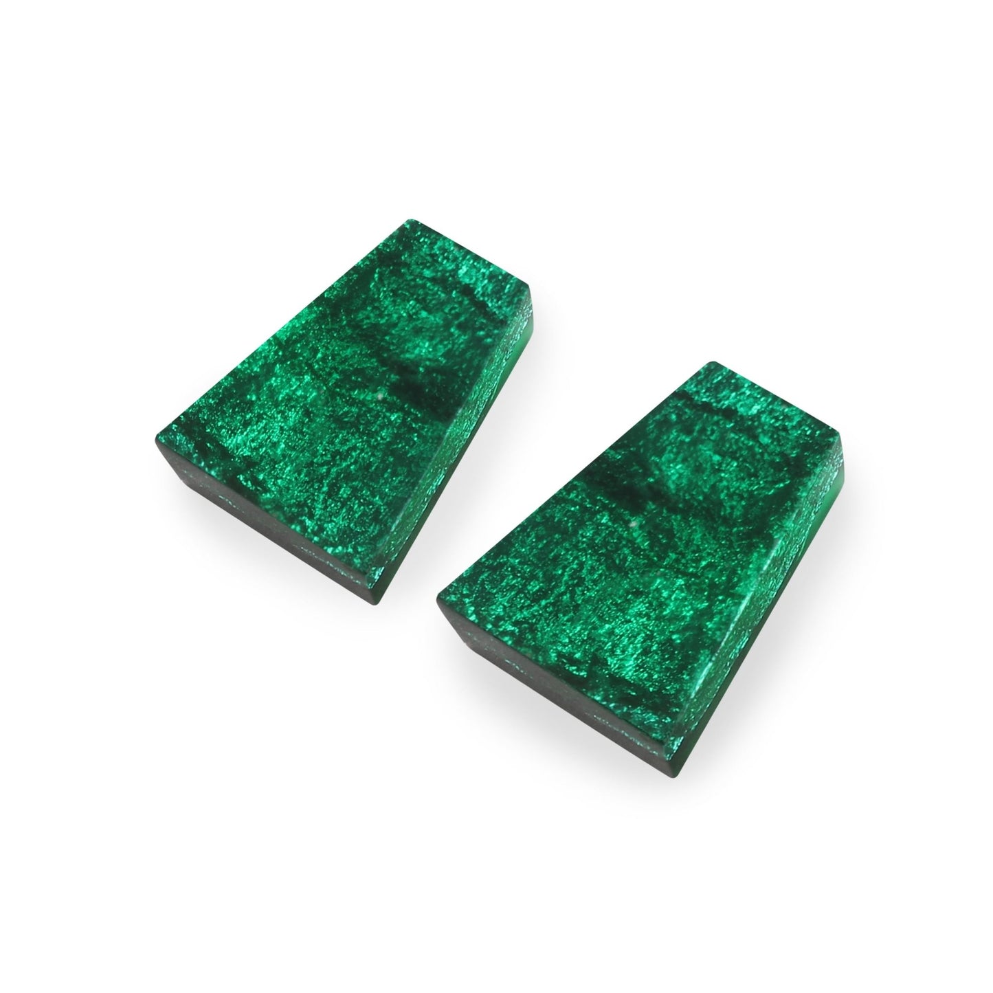 Emerald Aztec Shiny Large Stud Earrings | The Jewellery Stop