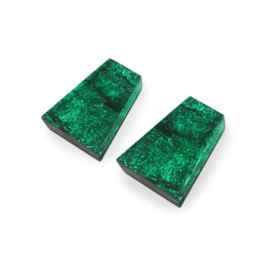 Emerald Aztec Shiny Large Stud Earrings | The Jewellery Stop