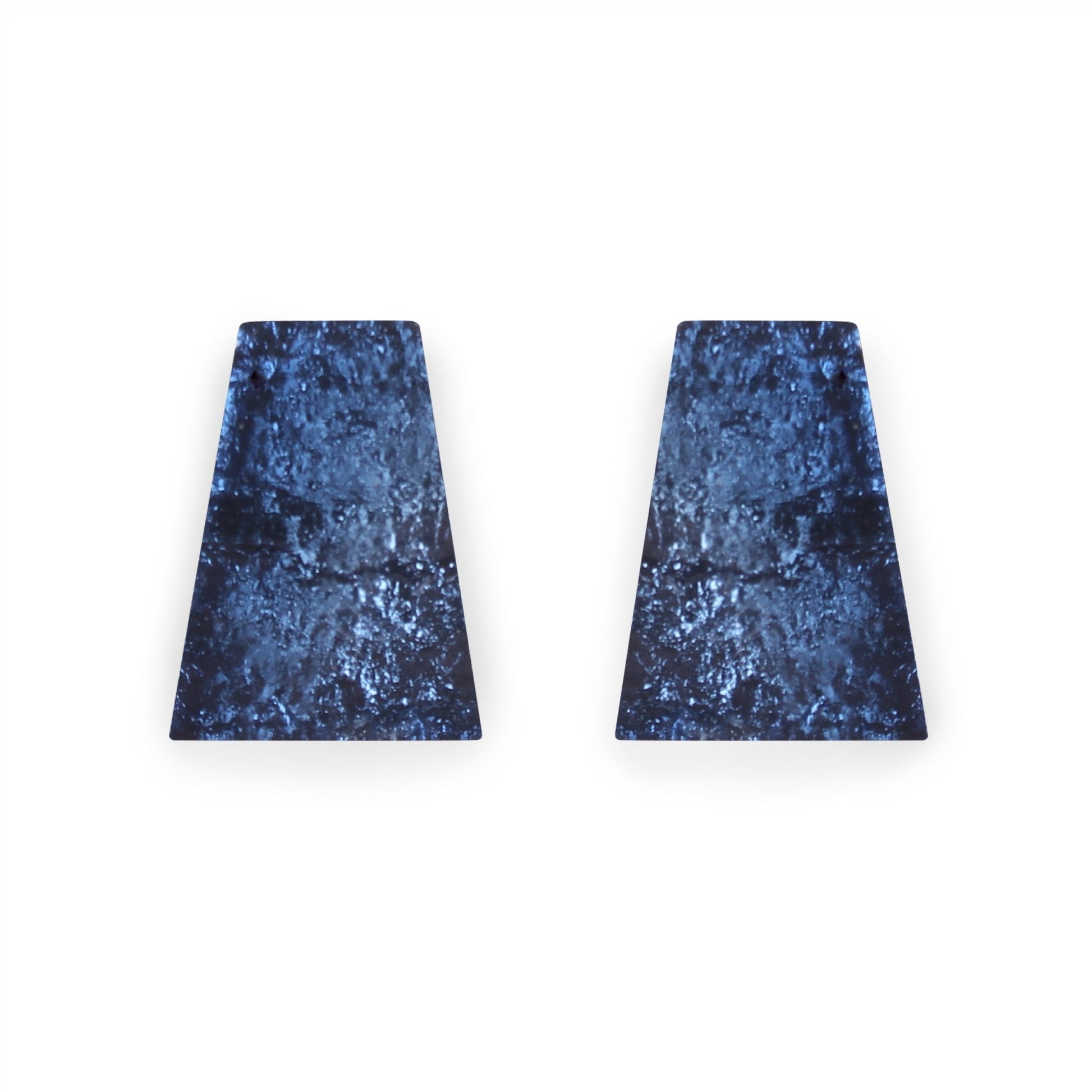Navy Aztec Shiny Large Stud Earrings | The Jewellery Stop