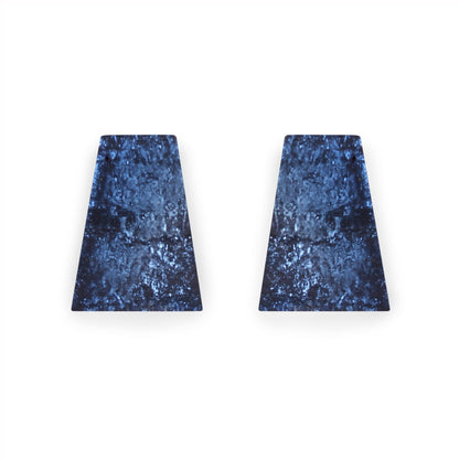 Navy Aztec Shiny Large Stud Earrings | The Jewellery Stop