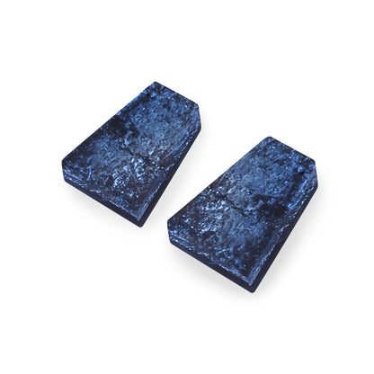 Navy Aztec Shiny Large Stud Earrings | The Jewellery Stop