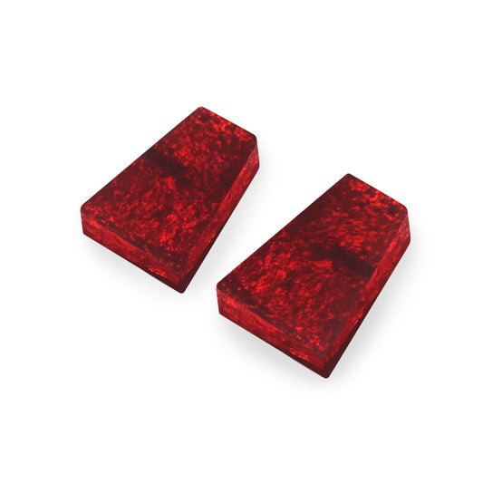 Red Aztec Shiny Large Stud Earrings | The Jewellery Stop