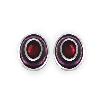 Rainbow Organic Circles Shiny Clip Earrings | The Jewellery Stop