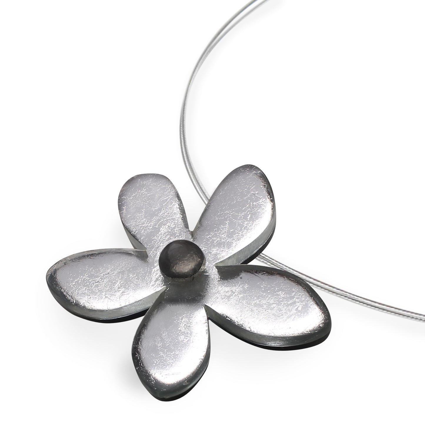 Silver Flower Shiny Small Pendant