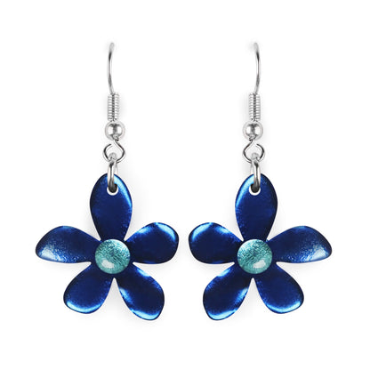 Twilight Flower Shiny Fish Hook Earrings | The Jewellery Stop