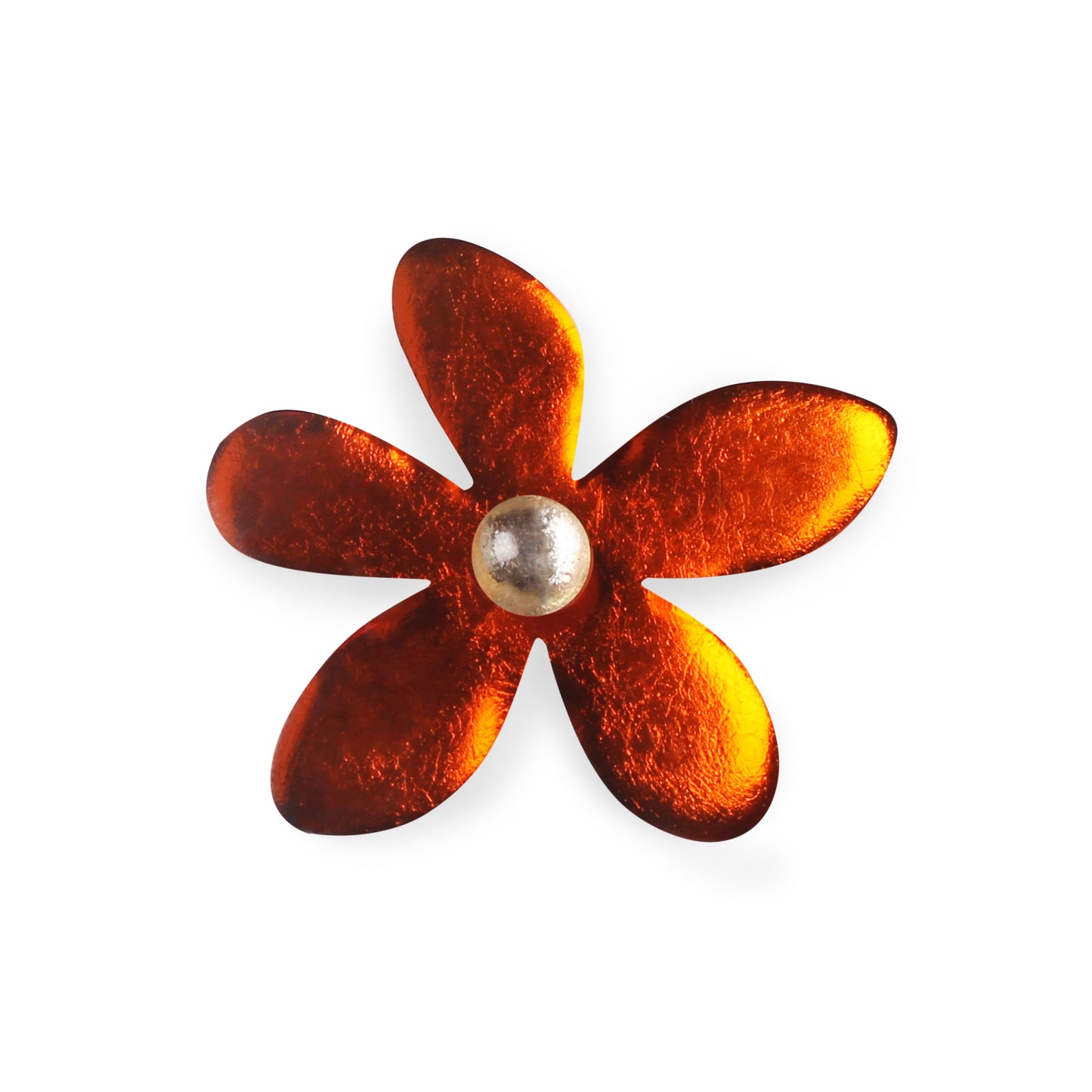 Orange Flower Shiny Brooch