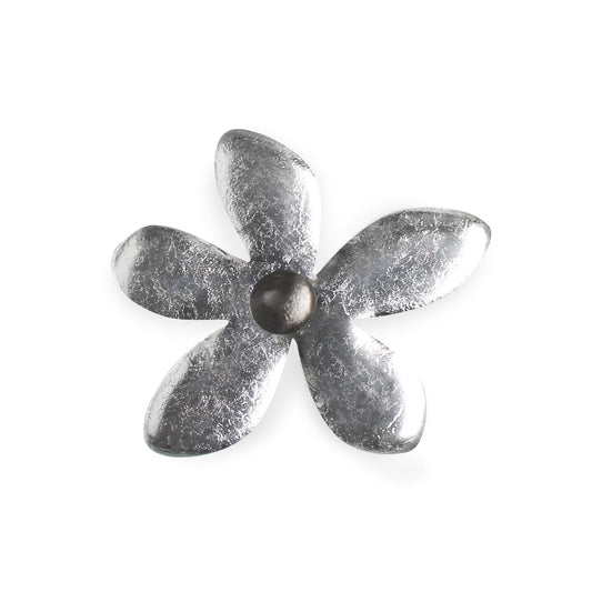 Silver Flower Shiny Brooch