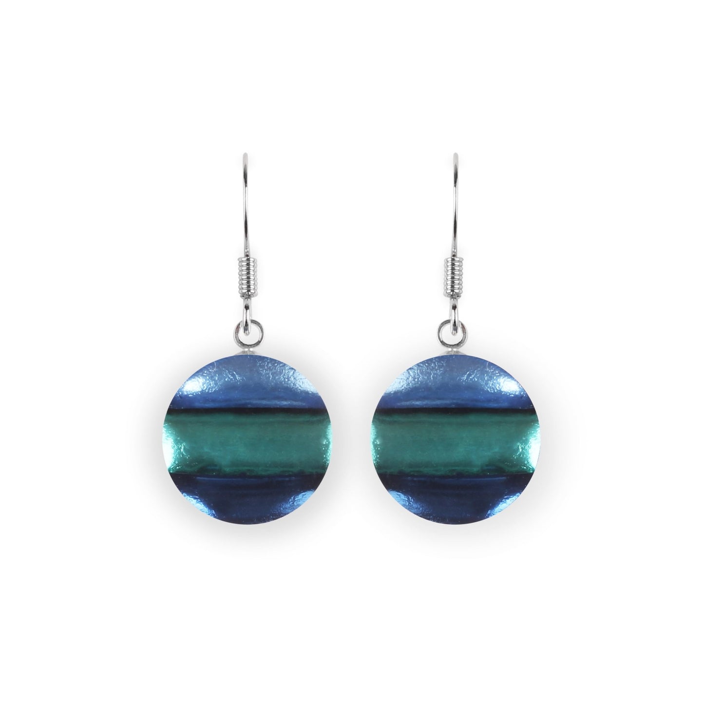 Pacific Geometric Circles Shiny Fish Hook Earrings | The Jewellery Stop