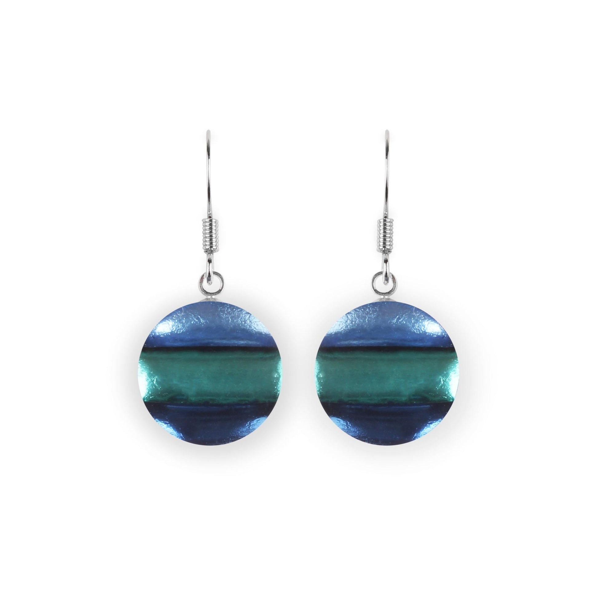 Pacific Geometric Circles Shiny Fish Hook Earrings | The Jewellery Stop