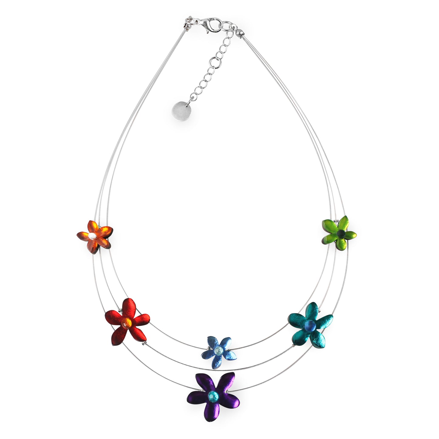 Rainbow Flower Shiny Extravaganza Necklace