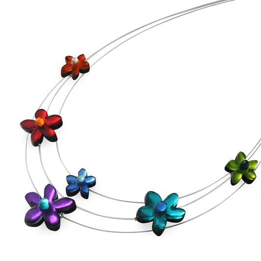 Rainbow Flower Shiny Extravaganza Necklace | The Jewellery Stop