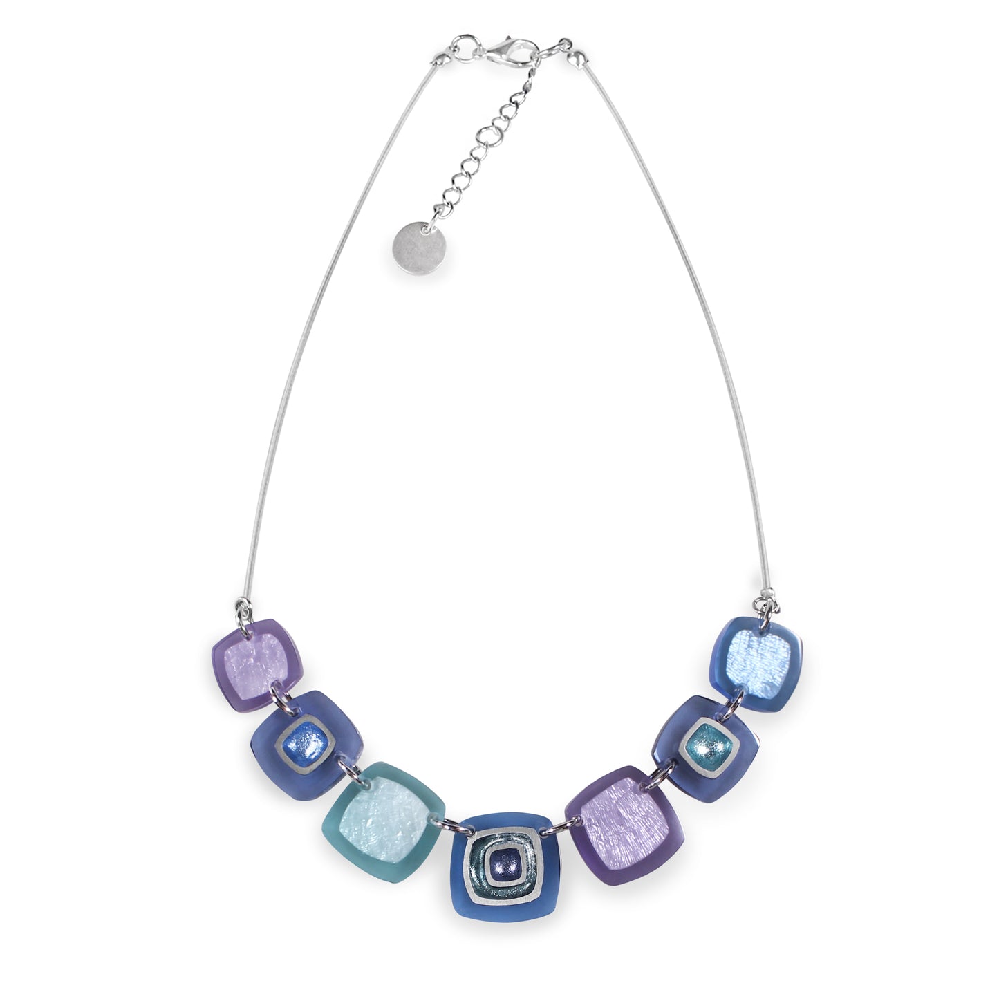 Lupin Abstract Squares Shiny Trail Necklace