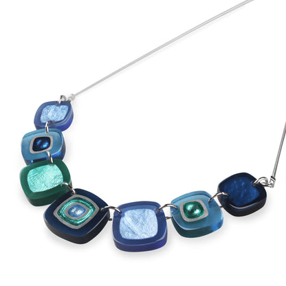 Pacific Abstract Squares Shiny Trail Necklace