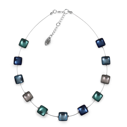 Arctic Aluminium Squares Shiny Necklace