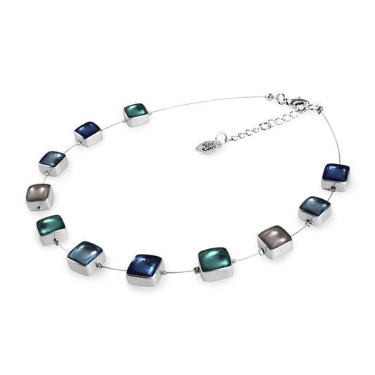 Arctic Aluminium Squares Shiny Necklace