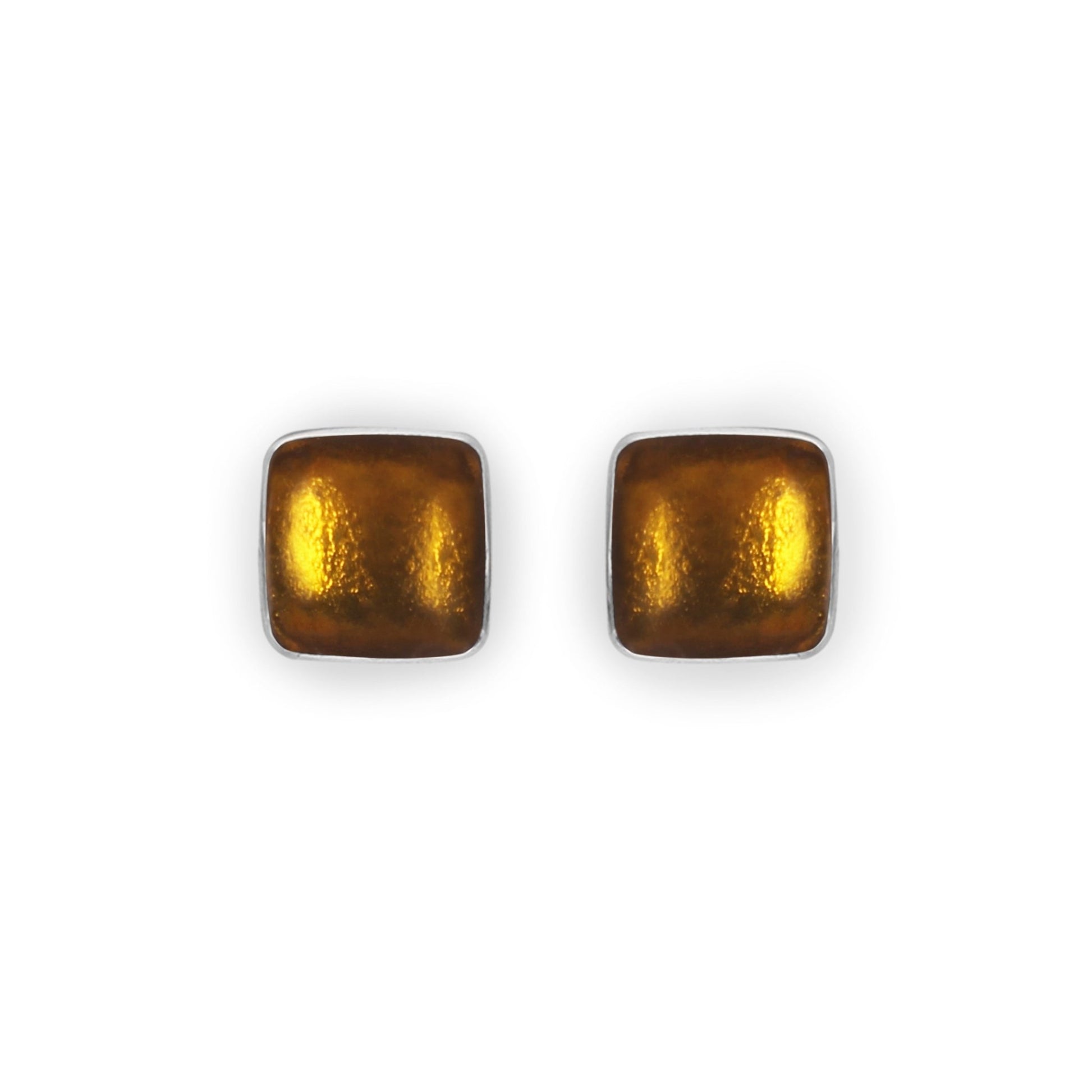 Palomino Aluminium Squares Shiny Stud Earrings | The Jewellery Stop