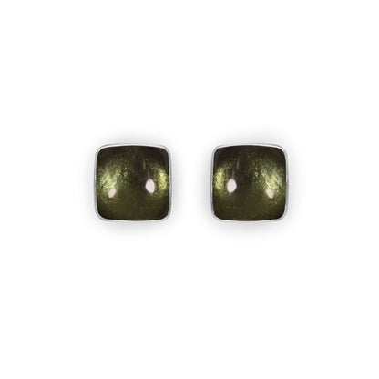 Pear Aluminium Squares Shiny Stud Earrings | The Jewellery Stop