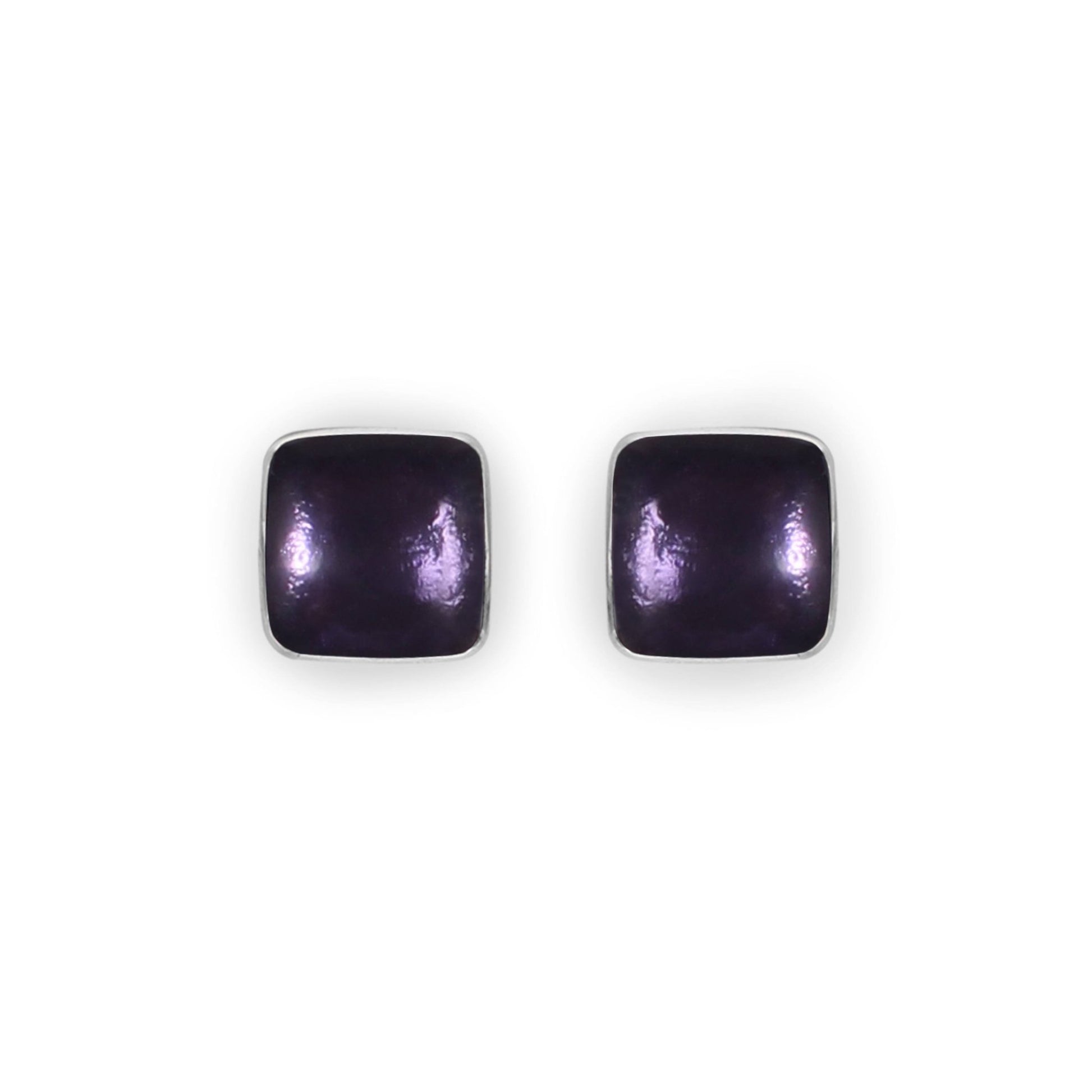 Sherbet Aluminium Squares Shiny Stud Earrings | The Jewellery Stop