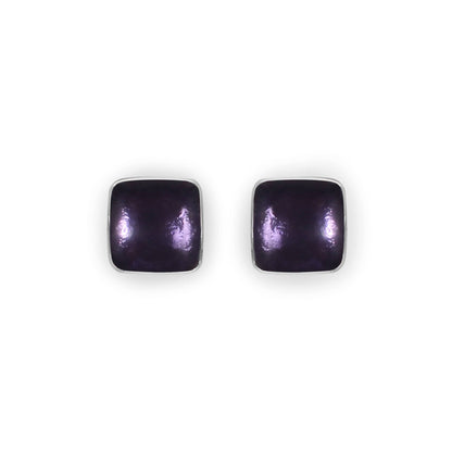 Sherbet Aluminium Squares Shiny Stud Earrings | The Jewellery Stop