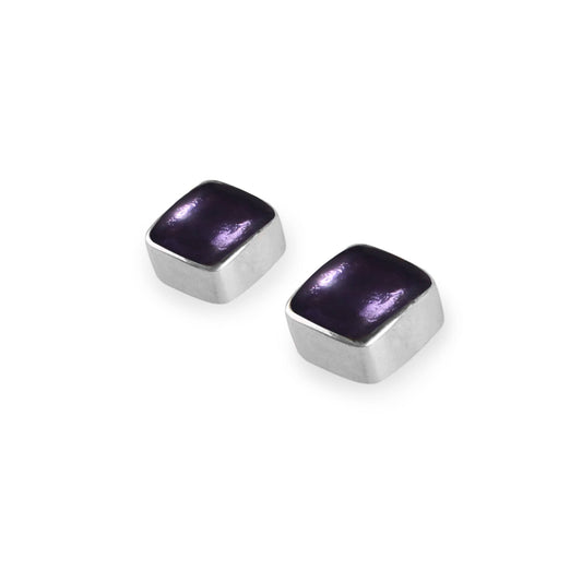 Sherbet Aluminium Squares Shiny Stud Earrings | The Jewellery Stop