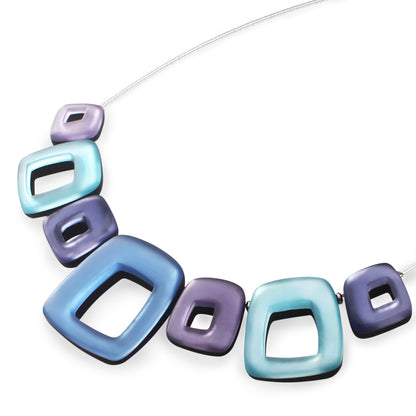 Lupin Hollow Squares Matte Necklace