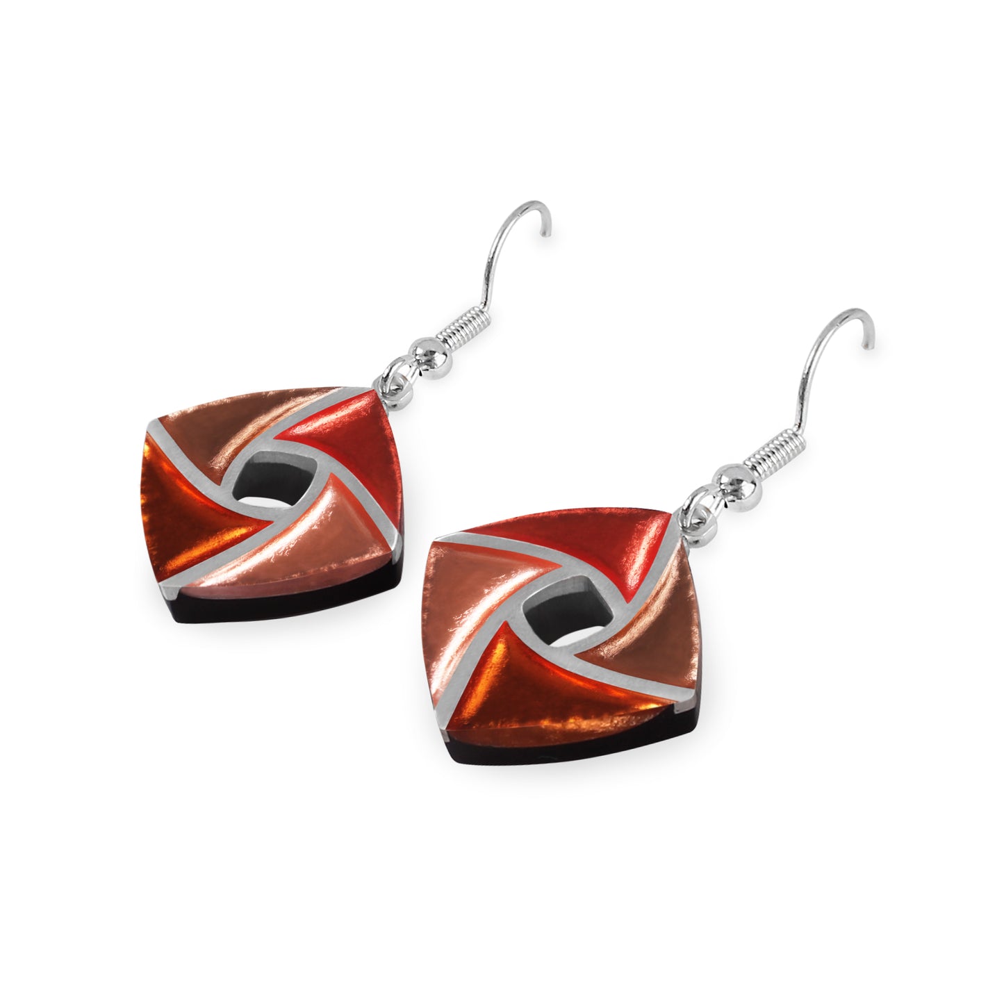 Peach Kite Shiny Small Fish Hook Earrings