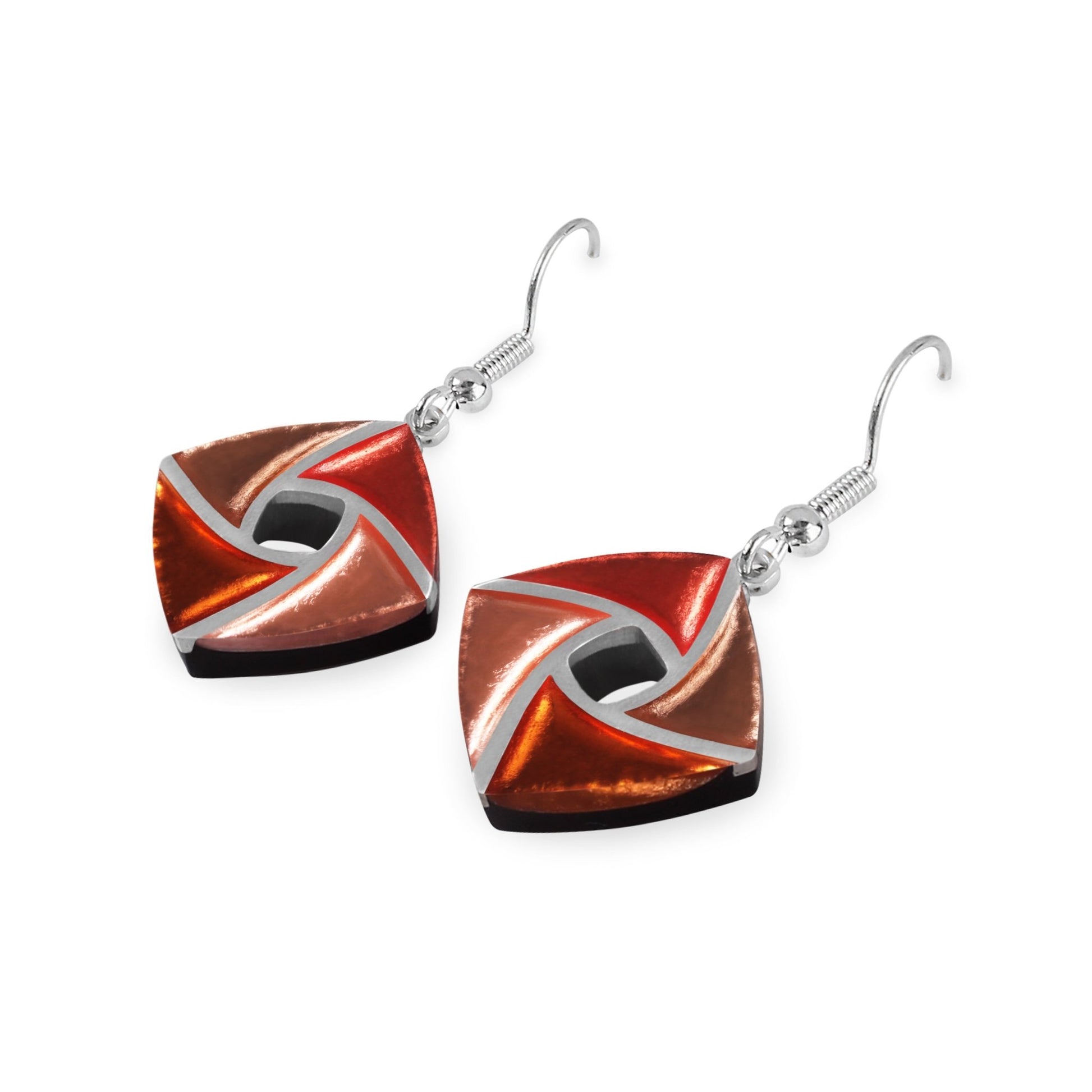 Peach Kite Shiny Small Fish Hook Earrings | The Jewellery Stop
