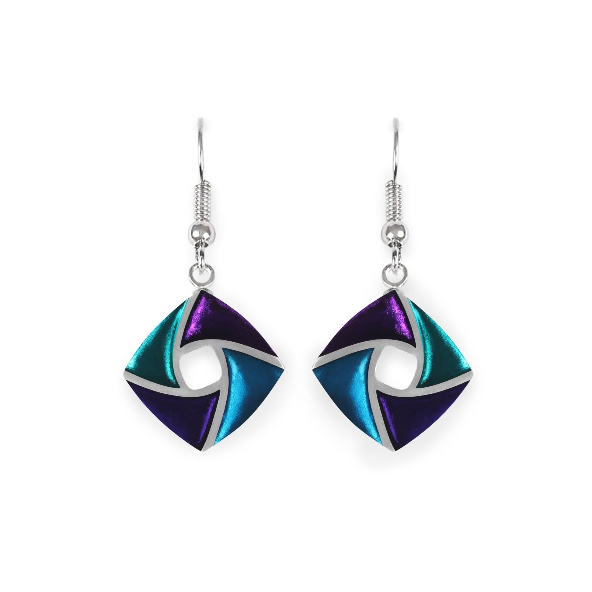Peacock Kite Shiny Small Fish Hook Earrings | The Jewellery Stop