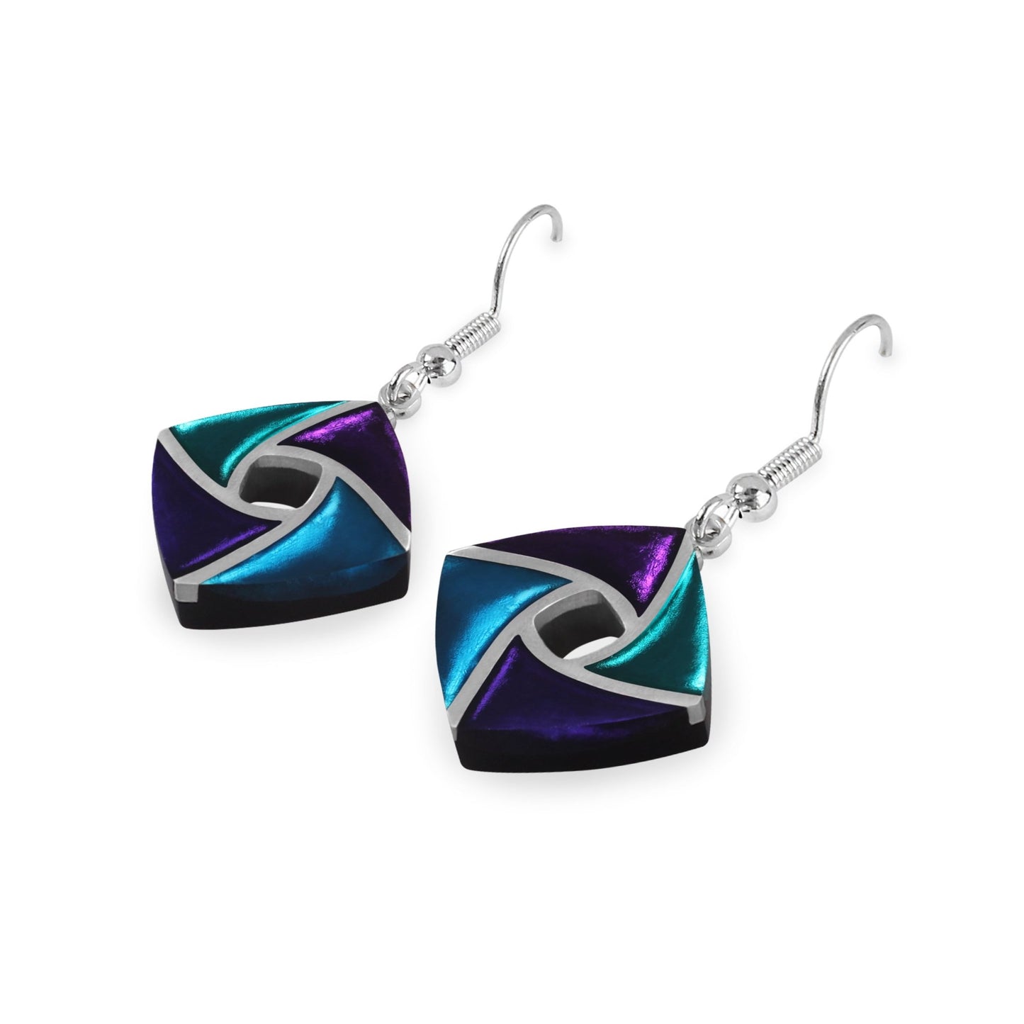 Peacock Kite Shiny Small Fish Hook Earrings | The Jewellery Stop