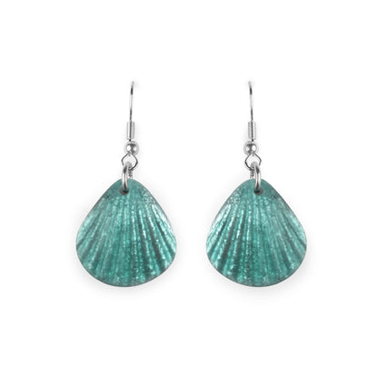 Mint Scallop Matte Small Fish Hook Earrings | The Jewellery Stop