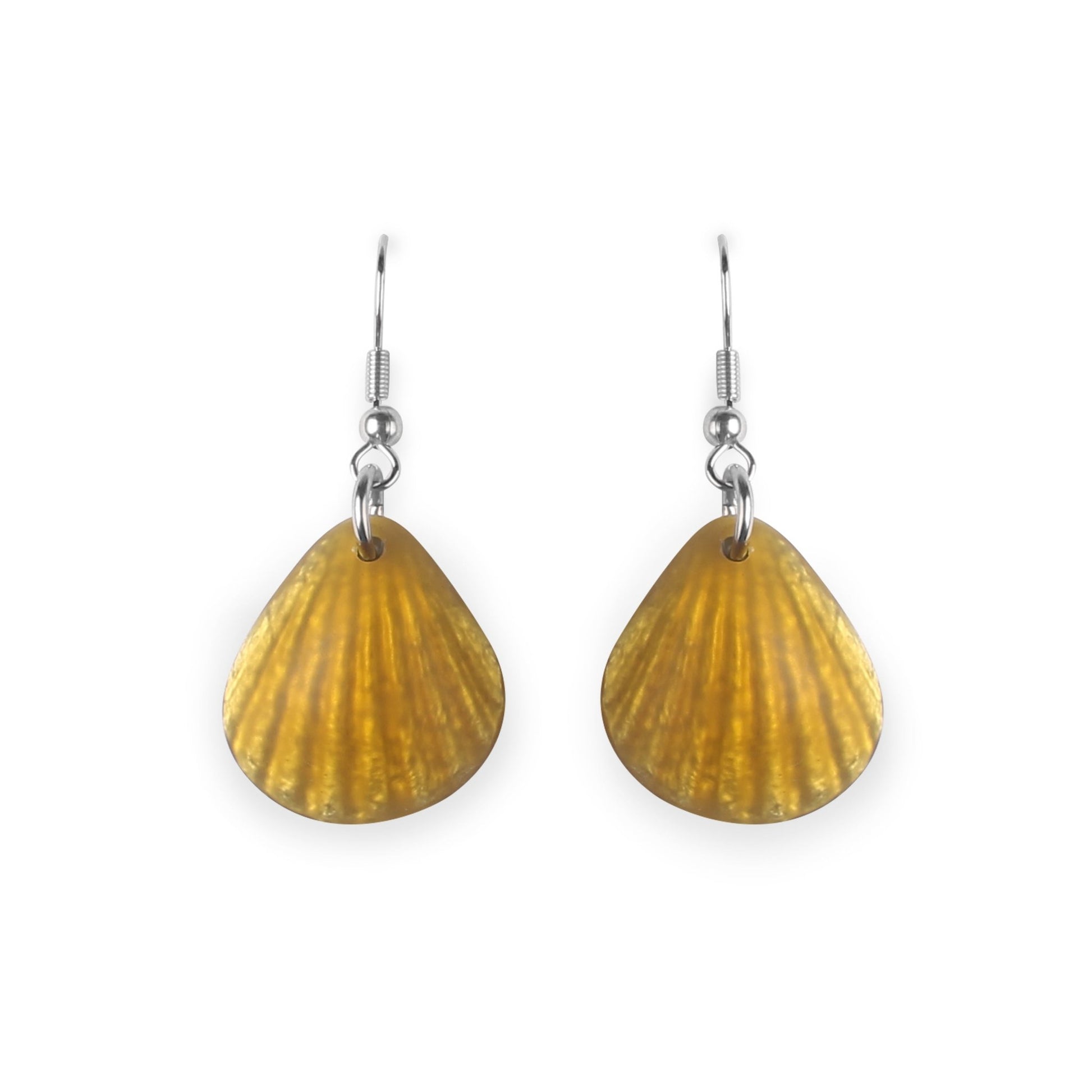 Palomino Scallop Matte Small Fish Hook Earrings | The Jewellery Stop
