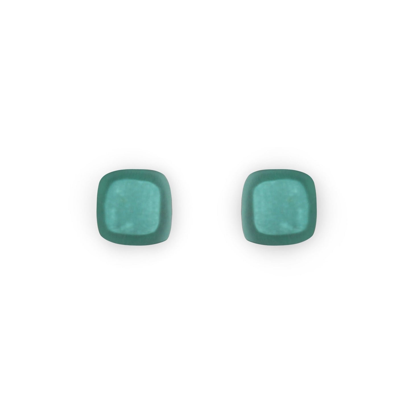 Mint Abstract Squares Matte Stud Earrings | The Jewellery Stop