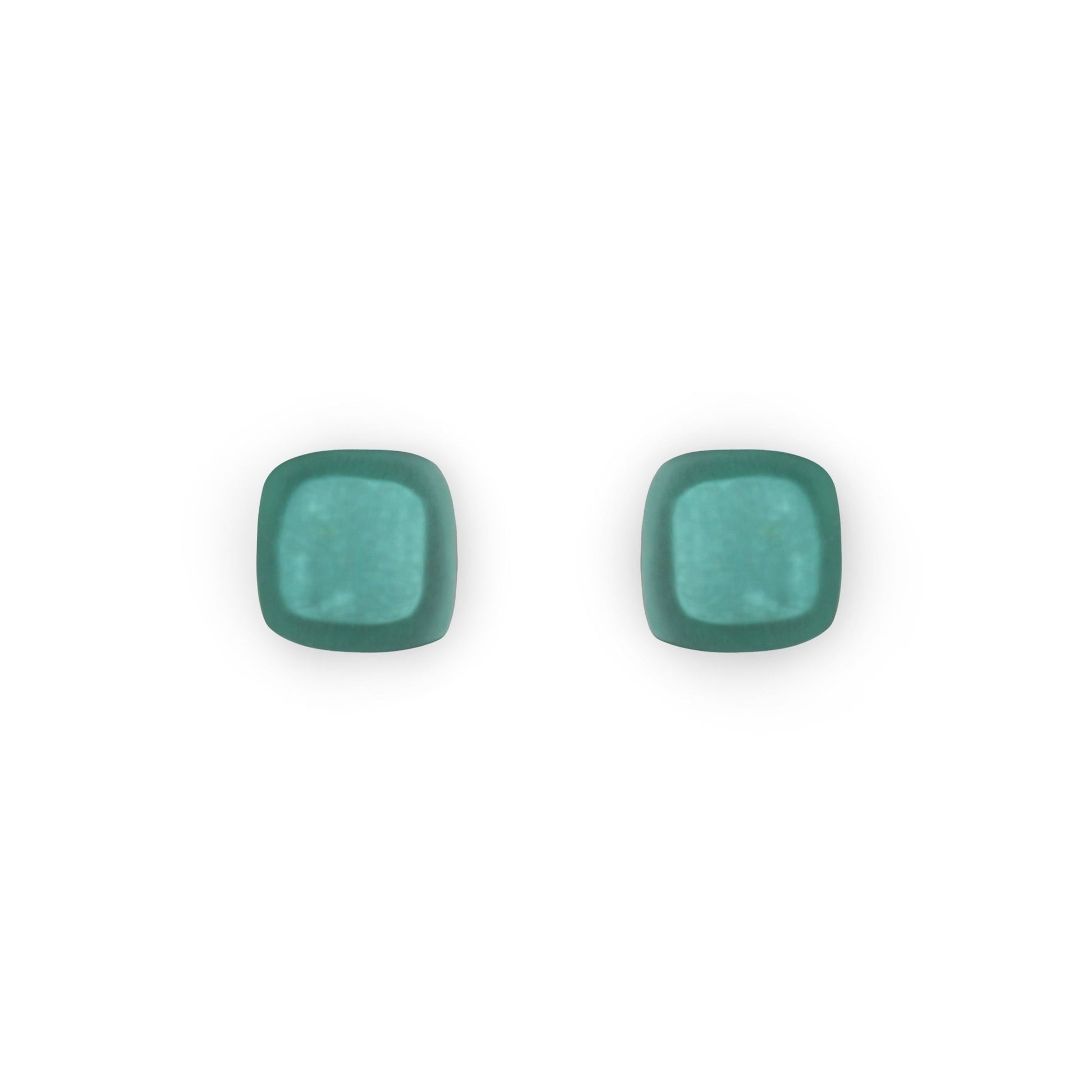 Mint Abstract Squares Matte Stud Earrings | The Jewellery Stop