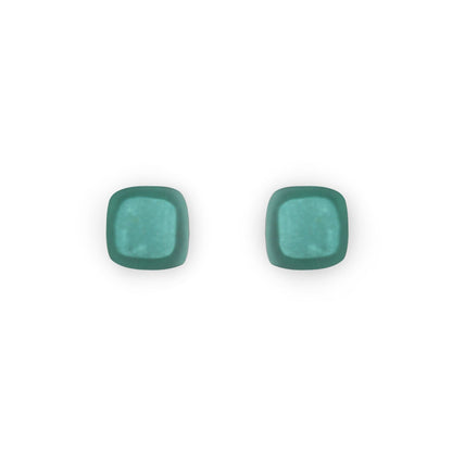 Mint Abstract Squares Matte Stud Earrings | The Jewellery Stop