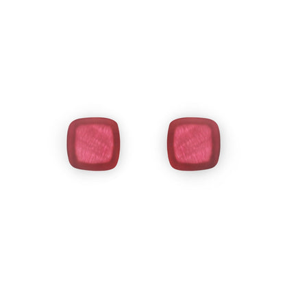 Pink Abstract Squares Matte Stud Earrings | The Jewellery Stop