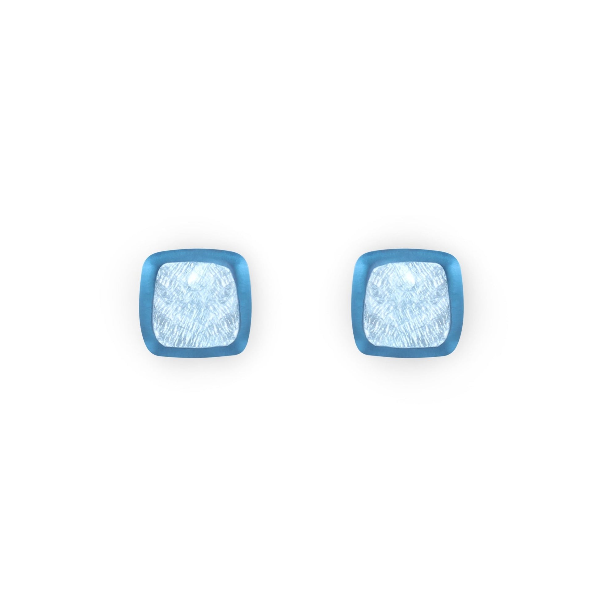 Pacific Abstract Squares Shiny Stud Earrings | The Jewellery Stop