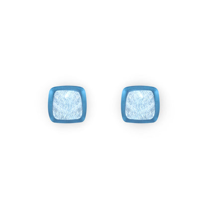 Pacific Abstract Squares Shiny Stud Earrings | The Jewellery Stop