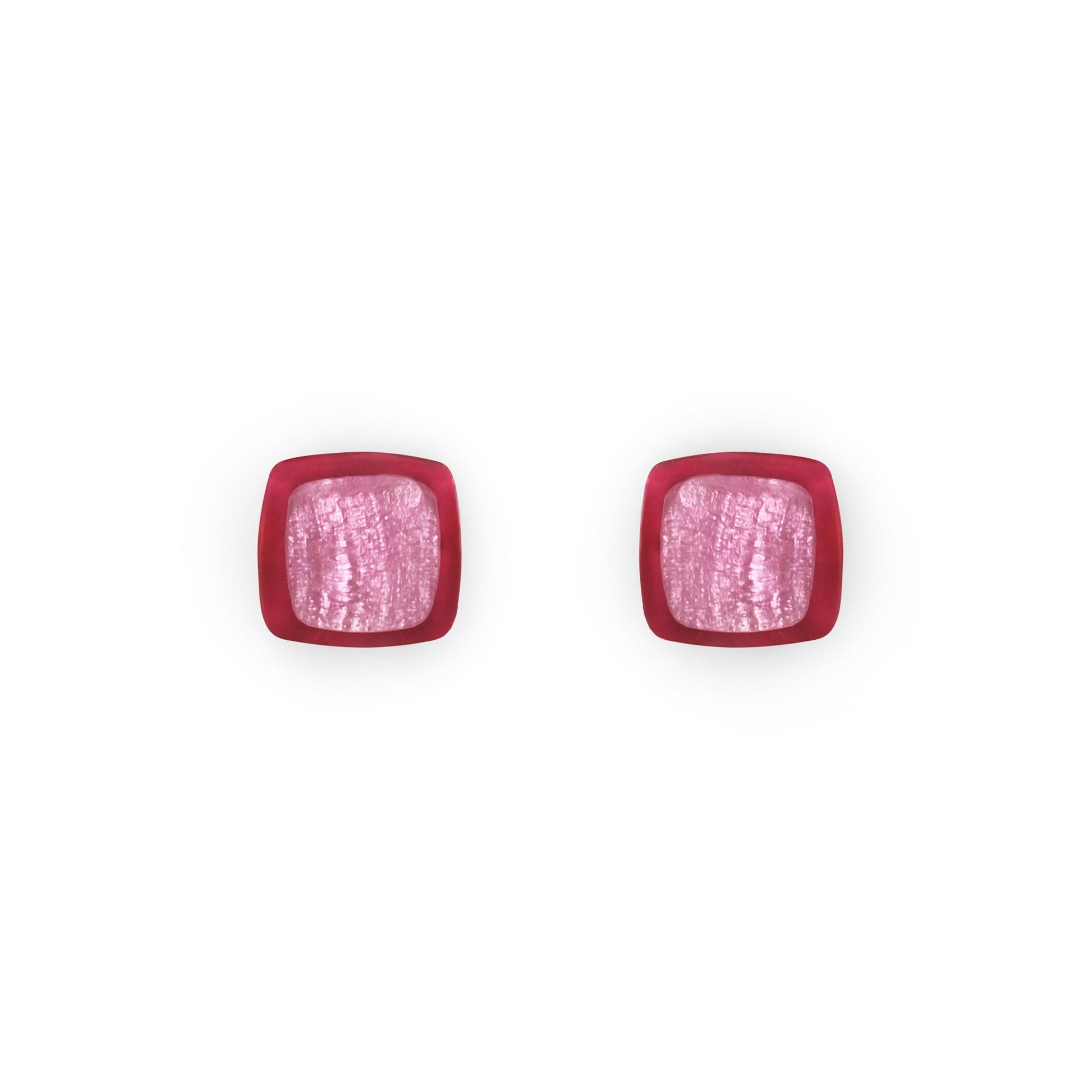 Sherbet Abstract Squares Shiny Stud Earrings | The Jewellery Stop