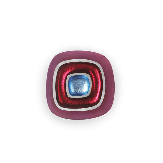 Rainbow Abstract Squares Shiny Brooch | The Jewellery Stop